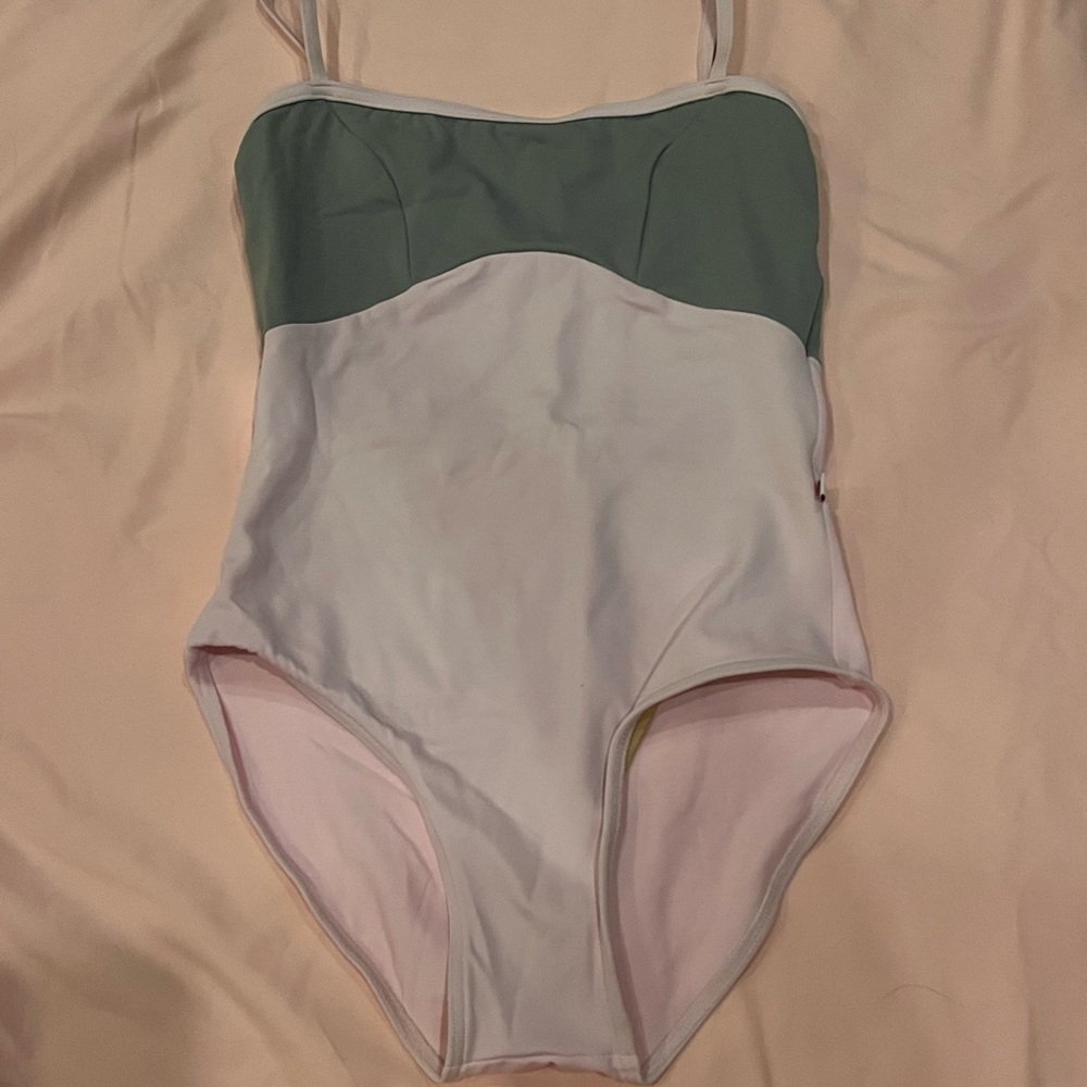 Yumiko pink and grey adult XL ballet leotard